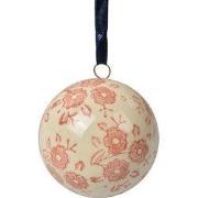 Clayre & Eef Decoratie Hanger Ø 6 cm Beige Keramiek Bloemen