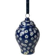 Clayre & Eef Decoratie Hanger Ø 5x8 cm Blauw Keramiek