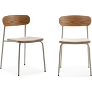 Set van 2 stoelen in stof met metalen poten L46 cm - ADRIANA