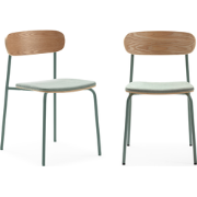 Set van 2 stoelen in stof met metalen poten L46 cm - ADRIANA