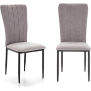 Set van 4 stoelen in stof met zwarte metalen poten L43 cm - HOLLY