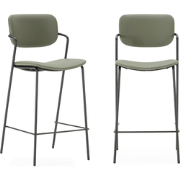 Set van 2 krukken met zwarte metalen poten H66 cm - MAIKA