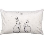 Clayre & Eef Kussenhoes 30x50 cm Beige Polyester Konijn