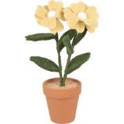 Clayre & Eef Decoratie Bloem 8x8x26 cm Geel Textiel