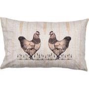 Clayre & Eef Kussenhoes 30x50 cm Beige Polyester Kippen
