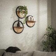 Hoyz Collection - Wandschap Rond Set-3 - Massief Acacia Naturel