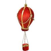 Clayre & Eef Decoratie Hanger Luchtballon Ø 8x20 cm Rood Kunststof