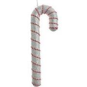 Clayre & Eef Kersthanger Zuurstok 11x4x33 cm Wit Kunststof