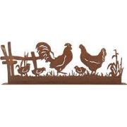 Clayre & Eef Decoratie Beeld Kip 41x5x14 cm Bruin Metaal