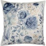 Clayre & Eef Kussenhoes 45x45 cm Wit Polyester Bloemen