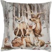 Clayre & Eef Kussenhoes 45x45 cm Bruin Polyester Hert