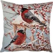 Clayre & Eef Kussenhoes 45x45 cm Blauw Polyester Vogels
