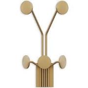 Kapstok voor aan de muur met 5 haken in goudkleurig metaal H40 cm  GIR...