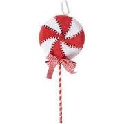 Clayre & Eef Kersthanger Lolly 41 cm Rood Wit Kunststof