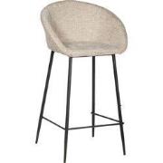 Barstoel Beige - Stof - 46x50x92cm - Amira - Set van 2