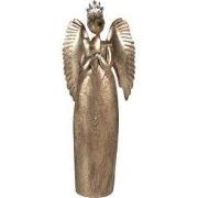 Clayre & Eef Kerstdecoratie Beeld Engel 52x22x144 cm Goudkleurig Metaa...