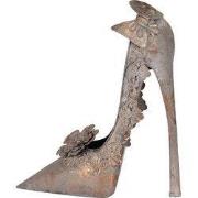 Clayre & Eef Decoratie Beeld Schoen 32x12x36 cm Koperkleurig Metaal