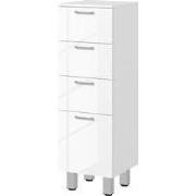 Badkamerkast Hoogglans - Kolomkast met 4 laden - Wit