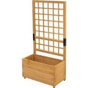 Plantenbak met latwerk 67,5×139×36,5 cm houten bruin latwerk ML design