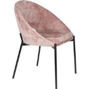 Eetkamerstoel Oud Roze Stof - Zithoogte 51cm - 48x64x84cm - Dando - Se...