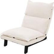 Vloerstoel Beige Vloerstoel gestoffeerd met verstelbare rugleuning Lin...
