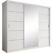 Meubella - Kledingkast Blake - Wit - 250 cm - Met spiegel
