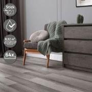 Set van 4 luxe PVC klevende vinylvloeren voor 2,23 m² grenen grijs 2 m...