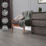 Set van 2 luxe PVC klevende vinylvloeren voor 2,3 m² eik grijs 2 mm di...