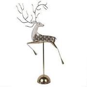 Clayre & Eef Decoratie Beeld Hert 36x12x72 cm Goudkleurig Metaal