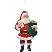 Clayre & Eef Kersthanger Kerstman 11x6x17 cm Rood Textiel