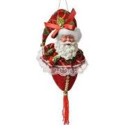 Clayre & Eef Kersthanger Kerstman 35 cm Rood Textiel