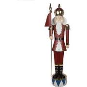 Clayre & Eef Kerstdecoratie Beeld Notenkraker 67x41x203 cm Rood Metaal