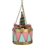 Clayre & Eef Decoratie Beeld Trommel Ø 17x25/37 cm Roze Blauw Metaal