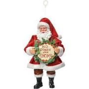 Clayre & Eef Kersthanger Kerstman 17 cm Rood Textiel