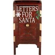 Clayre & Eef Kerstdecoratie Beeld Brievenbus 27x21x53 cm Rood Metaal