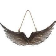 Clayre & Eef Decoratie Hanger Vleugels 30x3x12 cm Bruin Wit Hout