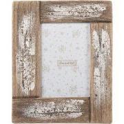 Clayre & Eef Fotolijst 10x15 cm Bruin Wit Hout