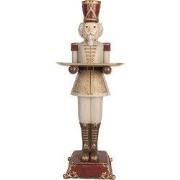 Clayre & Eef Kerstdecoratie Beeld Notenkraker 18x20x61 cm Grijs Kunsts...