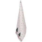 Clayre & Eef Theedoek 50x70 cm Beige Katoen Kerst