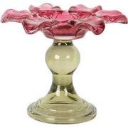 Clayre & Eef Waxinelichthouder Ø 14x11 cm Roze Glas