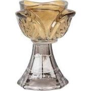 Clayre & Eef Waxinelichthouder Ø 7x10 cm Geel Glas