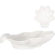 Clayre & Eef Kom Schelp 23x22x6 cm Wit Keramiek