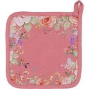 Clayre & Eef Pannenlap 20x20 cm Roze Katoen Bloemen