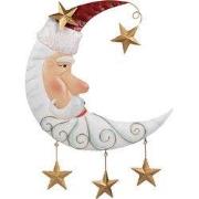 Clayre & Eef Kerstdecoratie Beeld Maan 41x3x53 cm Wit Metaal