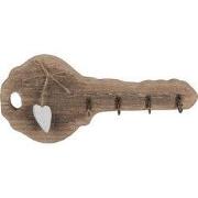 Clayre & Eef Sleutelrekje Sleutel 30x4x14 cm Bruin Hout