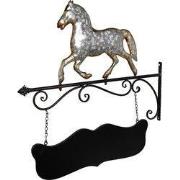 Clayre & Eef Uithangbord Paard 66x3x67 cm Grijs Metaal