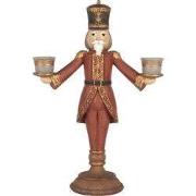 Clayre & Eef Kandelaar Notenkraker 21x9x30 cm Rood Kunststof