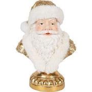Clayre & Eef Kerstdecoratie Beeld Kerstman 23x15x32 cm Wit Kunststof