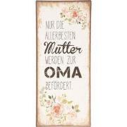 Clayre & Eef Tekstbord 13x30 cm Beige Metaal