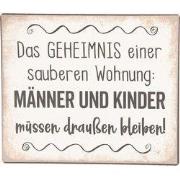 Clayre & Eef Tekstbord 15x13 cm Wit Zwart Metaal